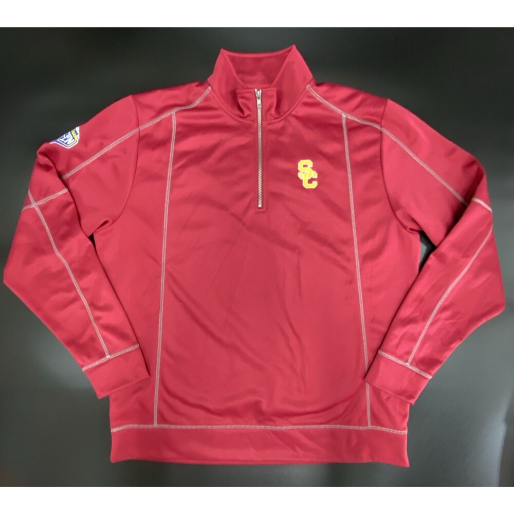 Clique USC Trojans 2023 Cotton Bowl Quarter Zip Pullover Men's XL Red NCAA